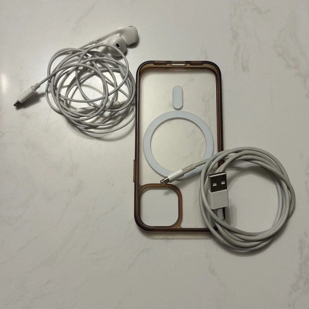 iPhone 13 Mini Accessories - Case, Earbuds & Charging Cord